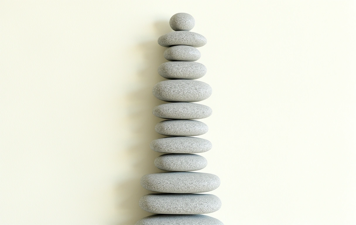 Balanced stones representing box breathing